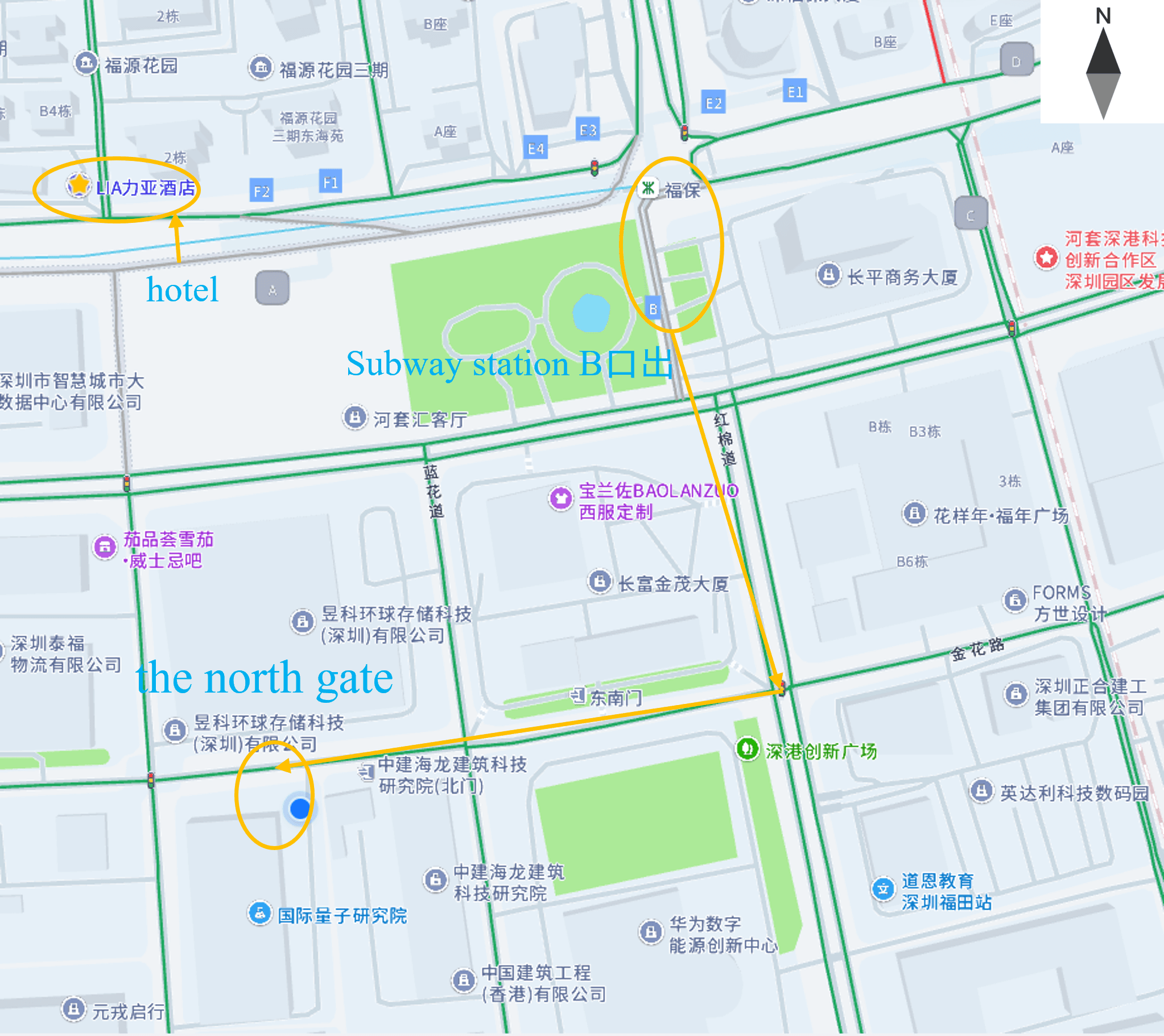 Annotated route map for visiting SSQS